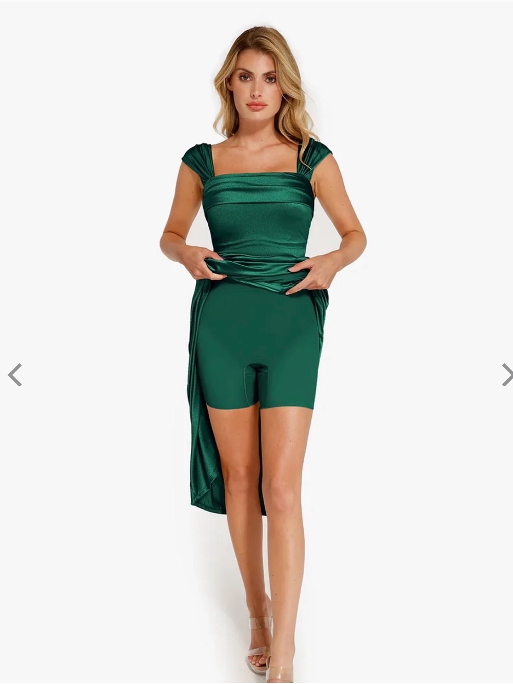 Popilush Emerald Green Shimmer Maxi Dress – Size Medium - Picture 3 of 7
